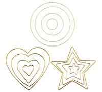 Cabilock Aros De Hierro Decorativos Estrellas y Corazones 12pcs Materiales Para Dream Catcher y Manualidades