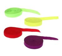 Cabilock Bandas Elásticas Planas para Coser 20 Mm de Ancho, 10 Metros 4 Piezas en Colores Fluorescentes (rojo, Púrpura, Amarillo Neón, Verde Neón), Cordón Elástico de Nailon para Puños,
