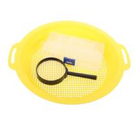 Cabilock Bandeja de Tamizado para Bateo de Oro con Lupa, Plástico Resistente y Multiusos, Juego de 1 Set Adecuado para Buscar Oro Arena