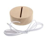 Cabilock Base de Lámpara Nocturna USB de Madera de Haya Soporte Pequeño para Bombilla LED Accesorio Portátil para Dormitorio y Sala Diseño Ligero y Fácil Instalación Luz Cálida
