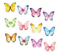 Cabilock Blocs de Notas Autoadhesivos Diseño de Mariposas Acuarela Papel Resistente Tamaño Compacto Pack de 12 Unidades para Oficina Hogar y Organización Diaria