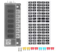 Cabilock Bloque Fusibles Vías con Soporte Negativo para Coche Barco RV Camión Kit de Portafusibles con Instalación Rápida y Alta Resistencia Protección contra Sobrecargas Eléctricas