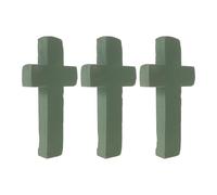 Cabilock Bloques de Espuma Floral para Arreglos Funerarios en Forma de Cruz, Espuma Que Absorbe Agua, 3 Piezas Verdes Recortables, Base Resistente para Decoración de Tumbas y