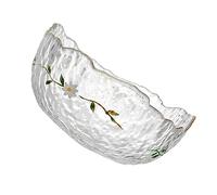 Cabilock Bol de Ensalada de Vidrio con Diseño Margarita Recipiente Decorativo Antideslizante para Frutas y Snacks Cuenco para Servir Postres y Almacenamiento para Cocina Moderna y Buffet