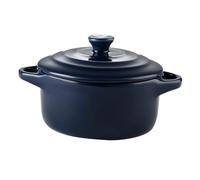 Cabilock Bol para Guisos de con Tapa Compatible con Microondas y Horno Doble Asa para Cocina Color Azul Oscuro