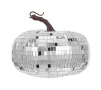Cabilock Bola de Discoteca Calabaza Reflectante de Espejo 15cm Plata