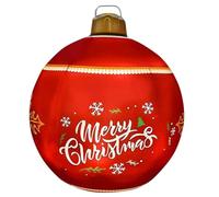 Cabilock Bola Inflable Navideña Roja Grande para Decoración Exterior de Jardín Adorno de Bola de Navidad Resistente para Ambiente Festivo Navideño en Patio y Fiestas