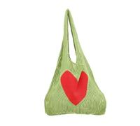Cabilock Bolsa de Malla Tejida Bolsa de Playa para Mujer más Plegable Neto Carro Cesta Shopping Bag de Malla de Punto de Transporte de Compras Tejido de Punto Green