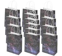 Cabilock Bolsa de Obsequio para Fiestas de 16 Piezas Diseño de Estrellas, Papel de Buena Textura y Forma Delicada, Adecuado para Cumpleaños y Fiestas Temáticas Espaciales