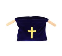 Cabilock Bolsa de Ofrendas Bordada con Cruz Gran Capacidad para Comunión Bautizo Misiones Religiosas y Decoraciones de Iglesia
