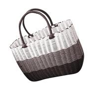 Cabilock Bolsa de Playa para Mujer Tejida Mano Cesta Mediana Lavable para Picnic Organizador de Cocina Versátil Bolso Tote Elegante y Funcional para Compras y Playa