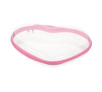Cabilock Bolsa Organizadora Transparente con Cremallera para Viaje Neceser Rígido con Carcasa Dura Protectora Bolsa Estética para Maquillaje y Juguetes Mediano Rosa