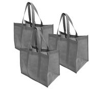 Cabilock Bolsas De Compra Reutilizables y Plegables 3 Piezas 41x26x33 Cm De Tela No Tejida Gris Para Mujeres y Familias Bolsa De Supermercado Portátil y Plegable Para Uso Diario