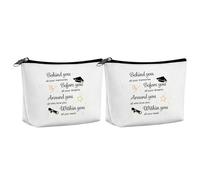 Cabilock Bolsas de Cosméticos Pequeñas para Graduación Universitaria, Neceser Portátil Frases Motivacionales, 2 Piezas para Viaje y Uso Escolar, Estuche Ligero y Duradero
