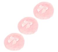 Cabilock Borla de Polvo Corporal para Bebés Rosa de Felpa, 3 Piezas Multifunción que Evita el Vuelo del Polvo, Adecuado para Uso Doméstico y Cuidado Infantil