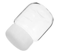 Cabilock Botella De Agua De Vidrio Alta Borosilicato Tapa Blanca Contenedor Portable Para Bebidas y Jugos Para Oficina y Actividades Al Aire