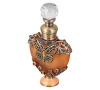 Cabilock Botella de Perfume Vacía de 10 Ml en Forma de Corazón, Color Cobre Antiguo, Recipiente Rellenable para Aceite Esencial, Envase Portátil para Viaje y Decoración del Hogar