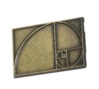 Cabilock Broche para Profesores y Amantes Matemáticas de Metal Rectangular Diseño de Proporción Áurea en Ocasiones Obsequios