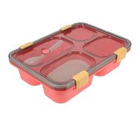 Cabilock Caja de Comida Dividida Roja de 1250ml, Fiambrera Compacta y Hermética de As y Pp, Adecuado para Preparar y Transportar Alimentos en Casa o Trabajo
