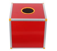 Cabilock Caja de Donaciones Roja Cuadrada 30X30X30 CM Bordes de Aleación de Aluminio Urna Ranura para Boletos de Rifa Tarro de Propinas y Almacenamiento para Eventos y Oficinas