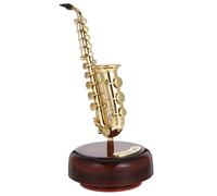 Cabilock Caja De Música Decorativa De Saxofón De Plástico Resistente, Adorno De Instrumento Musical para Escritorio, Decoración Creativa y Vintage Adecuado para Obsequio