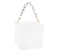 Cabilock Caja de Regalo Acrílica Transparente Cuadrada con Asa de Perla Resistente y Reutilizable para Joyería Regalos y Detalles Bodas y Fiestas de Cumpleaños
