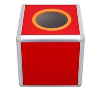 Cabilock Caja de Rifa Pequeña de 20 CM Urna Transparente con Ranura Marco de Aleación de Aluminio en Color Rojo Contenedor para Boletos y Juegos de Lotería Uso para Eventos y Sorteos