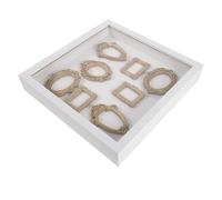 Cabilock Caja de Sombra DIY de 20 Cm en Color con 8 Mini Marcos de Fotos de Resina para Exhibición Creativa, Decoración del Hogar y Recuerdos Familiares, Marco Pequeño Multifuncional