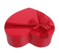 Cabilock Caja Forma de Corazón para Obsequio de Boda y Embalaje de Obsequio, Papel Rojo Lazo, Adecuado para Aniversario y Dulcerías, 1 Pieza