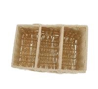 Cabilock Caja Mandos a Distancia De Mesa Bandeja De Mesita De Noche Tejida Compartimientos De Compartimiento Cesta Tejida Con Compartimento Televisor Mimbre Cuerda De Papel Inodoro