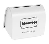 Cabilock Caja Metálica Blanca para Desechar Afeitadoras Contenedor Desechable Portátil de Gran Capacidad Caja para Residuos de Afeitado Almacenamiento Seguro y Hermético para Cuchillas