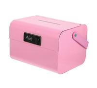 Cabilock Caja Metálica para Dinero con Cierre de Combinación Hucha Infantil Portátil Rosa Organizador Seguro para Monedas y Billetes Caja de Almacenamiento con Contraseña