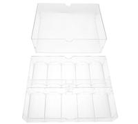 Cabilock Caja Organizadora de Fichas de Póker Transparente de Acrílico con Tapa Estuche Compacto y Resistente para Almacenamiento Seguro y Ordenado de Poker Chips Diseño con Compartimentos