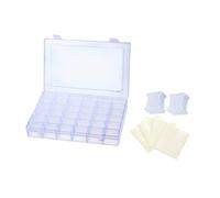 Cabilock Caja Organizadora para Bordado con Compartimentos y Bobinas para Hilo Incluye Pegatinas Adhesivas y Devanador Fácil de Usar para Almacenar Hilos de Punto Cruz y Accesorios de