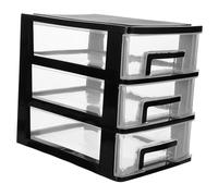 Cabilock Cajonera de Almacenamiento de Plástico Transparente de Almacenamiento Portátil con Organizador de Escritorio para Oficina y Hogar Negro