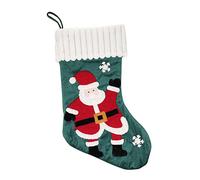 Cabilock Calcetín Navideño Bordado Decoración y Azul Encantos Decoración De Tubo De Bolsa De Calafateo Control Deslizante Exhibición Colgante De Pared De Macramé Paño Green