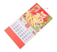 Cabilock Calendario Chino Año del Caballo con Diseño Zodiacal Dorado Calendario Lunar Colgante Tradicional para Decoración Hogar y Restaurantes Planificador Mensual para Festival de