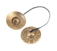 Cabilock Campana de Platillo Tibetana de Latón Pequeño Doble Dragón, Hecho a Mano para Meditación y Ceremonias Religiosas, Instrumento de Percusión Manual para Yoga y Práctica Espiritual