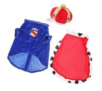Cabilock Capa de Tela Azul para Mascotas Sombrero Corona, Abrigo Adorable Olor Extraño para Uso Diario y Fiestas, Conjunto de Disfraz para Perros y Gatos
