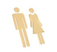 Cabilock Cartel Baño Hombre y Mujer Adhesivo de Acrílico Dorado, Fácil de Usar Diseño Simple y Clara Identificación para Señal Baño en Interiores