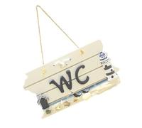 Cabilock Cartel de Madera Colgante para Baño Wc Placa Decorativa Simple y con Diseño de Faro Señal de Puerta para Inodoro y Aseo