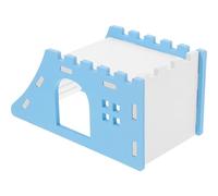Cabilock Casa para Hámster B Modelo con Diseño Inclinado Azul, Escondite Seguro de PVC para Jaula, Cabaña Cómoda y Funcional para Descanso y Pequeñas