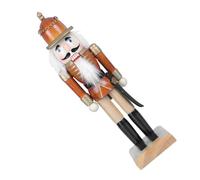 Cabilock Cascanueces de Madera para Escritorio Adorno Navideño Marrón Decoración Vintage de Soldado Cascanueces para Fiestas y Ambiente Festivo de Navidad