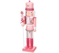 Cabilock Cascanueces Navideño de Madera 38 CM Figura Decorativa Tradicional para Navidad Adorno de Soldado Artesanía Pintada a Mano Adecuado para Decoración Festiva de Hogar