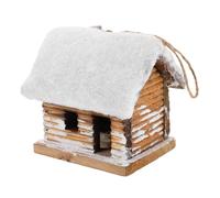 Cabilock Casita de Madera LED para Navidad con Luz Cálida Pequeña Decoración Rústica para Colgar Árbol y Ambientar Mesas Estantes y Ventanas Escenas de Invierno Navideño