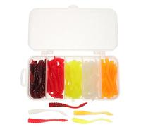 Cabilock Cebos de Pesca Artificiales Blandos 100 Unidades, Señuelos de Gusanos Realistas Multicolor para Agua Dulce, Gusanos de Pesca Simulados Flexibles para Trucha, Lubina y Otros Peces