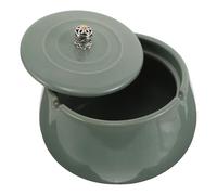 Cabilock Cenicero de Cerámica con Tapa Estilo Chino en Tonalidad Azul Claro, Cenicero Tapado para Interiores y Exteriores, Diseño Creativo Antihuelo para Decoración del Hogar y Oficina