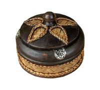 Cabilock Cenicero de Madera Maciza Creativo Tapa, Diámetro 10 Cm, Estilo Sudeste Asiático, Decoración para Hombre, Uso en Hogar, Oficina o Cafetería, Diseño Artesanal Clásico, 1 Unidad