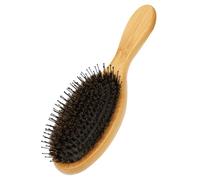 Cabilock Cepillo de Cerdas de Jabalí para Mujer Grande de Madera Maciza Mango Antideslizante Peine Plano para Masaje Capilar Diseño Ligero y Compacto para Cabello Seco y Desenredar