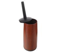 Cabilock Cepillo para Inodoro con Mango Largo y Diseño de Vetas de Madera Marrón, Plástico Resistente y Cabezal Oculto, Adecuado para Limpieza Profunda en Baños Modernos